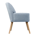 Artiss Armchair Fabric Blue Grey Sebastini - Furniture > Bar Stools & Chairs > Arm Chairs & Recliners