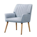 Artiss Armchair Fabric Blue Grey Sebastini - Furniture > Bar Stools & Chairs > Arm Chairs & Recliners