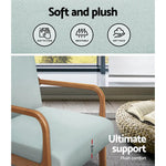 Artiss Armchair Fabric Grey Olive - Furniture > Living Room