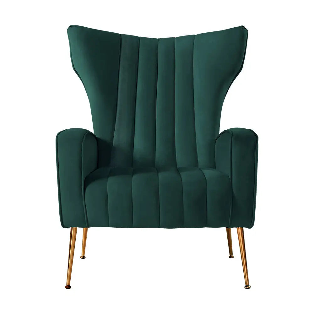 Artiss Armchair Green Velvet Kate - Furniture > Living Room