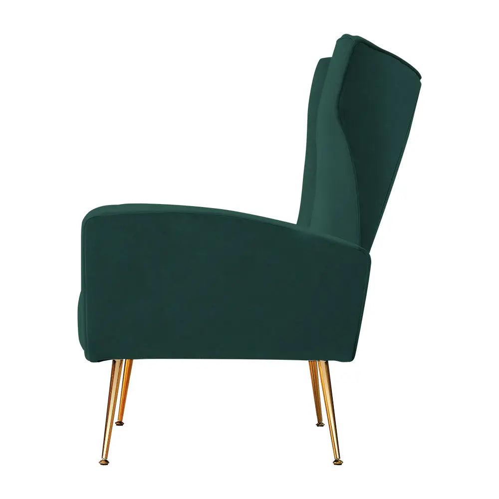 Artiss Armchair Green Velvet Kate - Furniture > Living Room