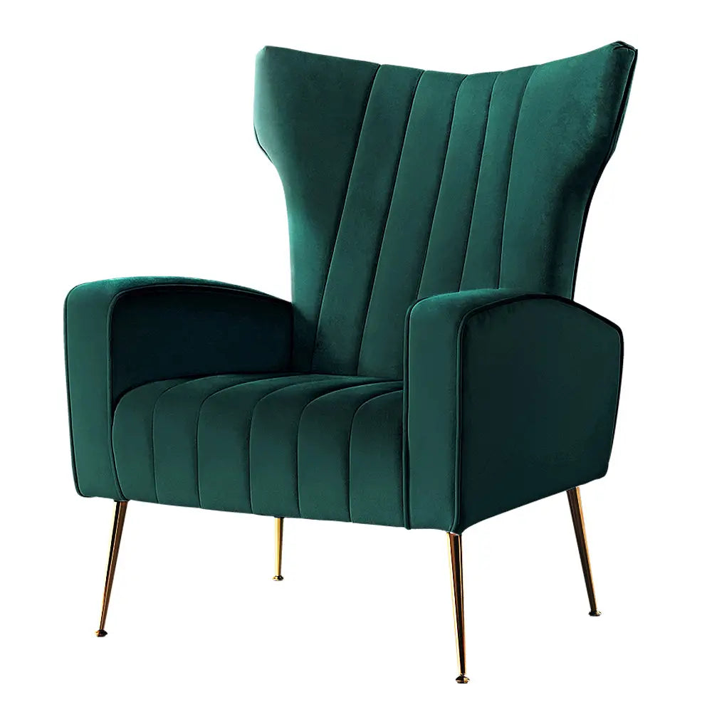 Artiss Armchair Green Velvet Kate - Furniture > Living Room
