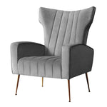 Artiss Armchair Grey Velvet Kate - Furniture > Living Room