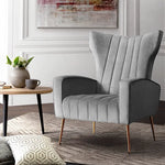 Artiss Armchair Grey Velvet Kate - Furniture > Living Room
