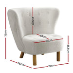 Artiss Armchair Lounge Accent Chair Armchairs Couch Chairs Sofa Bedroom White - Furniture > Living Room