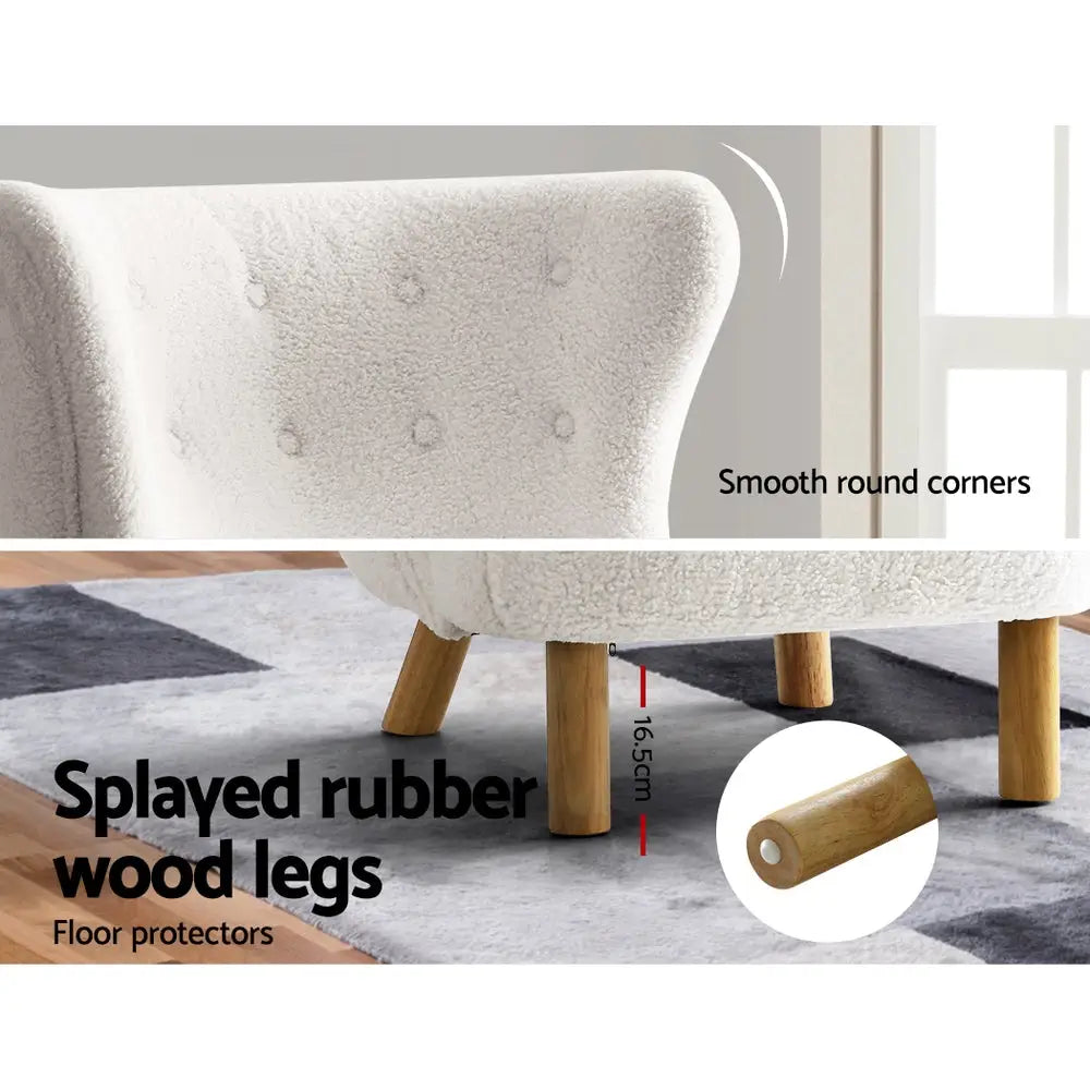 Artiss Armchair Lounge Accent Chair Armchairs Couch Chairs Sofa Bedroom White - Furniture > Living Room