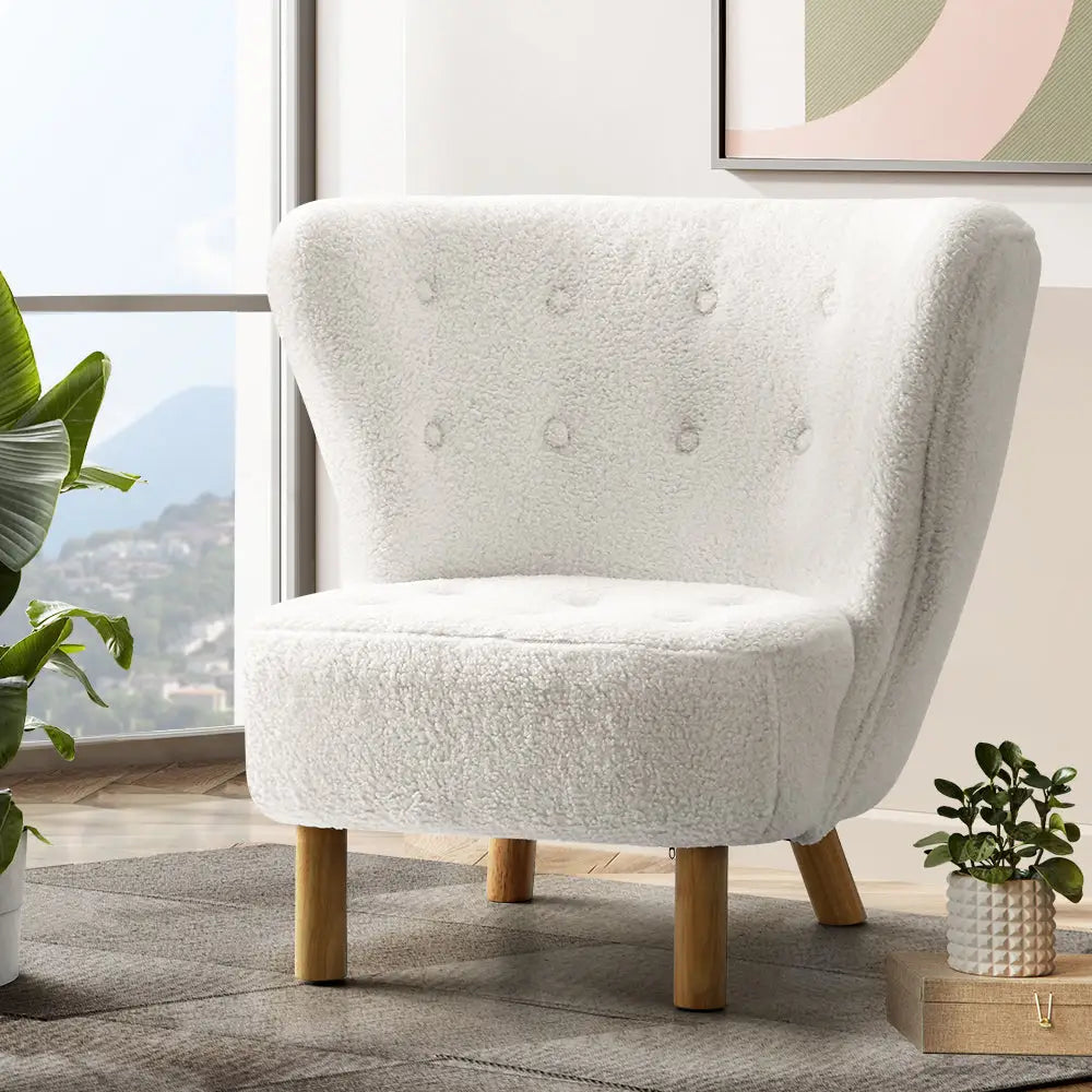 Artiss Armchair Lounge Accent Chair Armchairs Couch Chairs Sofa Bedroom White - Furniture > Living Room