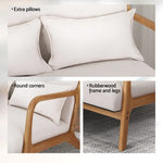 Artiss Armchair Lounge Chair Accent Armchairs Couch Sofa Loveseat Beige Wood - Furniture > Bar Stools & Chairs