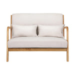 Artiss Armchair Lounge Chair Accent Armchairs Couch Sofa Loveseat Beige Wood - Furniture > Bar Stools & Chairs
