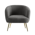 Artiss Armchair Lounge Chair Accent Chairs Arm Armchairs Sherpa Boucle Charcoal - Furniture > Living Room