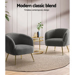 Artiss Armchair Lounge Chair Accent Chairs Arm Armchairs Sherpa Boucle Charcoal - Furniture > Living Room
