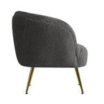 Artiss Armchair Lounge Chair Accent Chairs Arm Armchairs Sherpa Boucle Charcoal - Furniture > Living Room