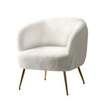 Artiss Armchair Lounge Chair Accent Chairs Armchairs Sherpa Boucle Sofa White - Furniture > Bar Stools & Chairs > Arm