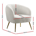 Artiss Armchair Lounge Chair Accent Chairs Armchairs Sherpa Boucle Sofa White - Furniture > Bar Stools & Chairs > Arm