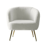 Artiss Armchair Lounge Chair Accent Chairs Armchairs Sherpa Boucle Sofa White - Furniture > Bar Stools & Chairs > Arm