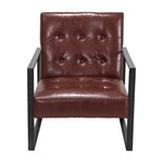 Artiss Armchair Lounge Chair Accent Chairs PU Leather Sofa Brown Metal Frame - Furniture > Bar Stools & Chairs > Arm