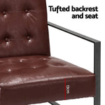 Artiss Armchair Lounge Chair Accent Chairs PU Leather Sofa Brown Metal Frame - Furniture > Bar Stools & Chairs > Arm