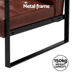 Artiss Armchair Lounge Chair Accent Chairs PU Leather Sofa Brown Metal Frame - Furniture > Bar Stools & Chairs > Arm