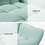 Artiss Armchair Lounge Chair Accent Chairs Sofa Linen Fabric Cushion Seat Blue - Furniture > Bar Stools & Chairs