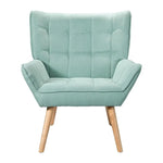 Artiss Armchair Lounge Chair Accent Chairs Sofa Linen Fabric Cushion Seat Blue - Furniture > Bar Stools & Chairs