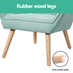Artiss Armchair Lounge Chair Accent Chairs Sofa Linen Fabric Cushion Seat Blue - Furniture > Bar Stools & Chairs