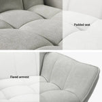 Artiss Armchair Lounge Chair Accent Chairs Sofa Linen Fabric Cushion Seat Grey - Furniture > Bar Stools & Chairs