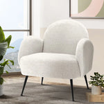 Artiss Armchair Lounge Chair Armchairs Accent Arm Chairs Sherpa Boucle White - Furniture > Living Room