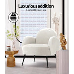 Artiss Armchair Lounge Chair Armchairs Accent Arm Chairs Sherpa Boucle White - Furniture > Living Room