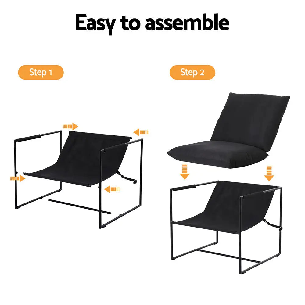 Artiss Armchair Lounge Chair Sling Black - Furniture > Bar Stools & Chairs > Arm Chairs & Recliners