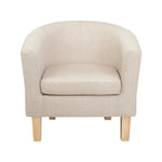 Artiss Armchair Lounge Chair Tub Accent Armchairs Fabric Sofa Chairs Beige - Furniture > Bar Stools & Chairs