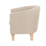 Artiss Armchair Lounge Chair Tub Accent Armchairs Fabric Sofa Chairs Beige - Furniture > Bar Stools & Chairs
