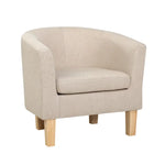 Artiss Armchair Lounge Chair Tub Accent Armchairs Fabric Sofa Chairs Beige - Furniture > Bar Stools & Chairs