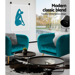Artiss Armchair Lounge Sofa Arm Chair Accent Chairs Armchairs Couch Velvet Green - Furniture > Living Room