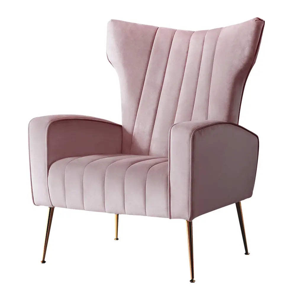 Artiss Armchair Pink Velvet Kate - Furniture > Living Room