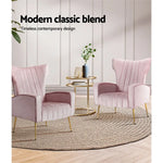 Artiss Armchair Pink Velvet Kate - Furniture > Living Room