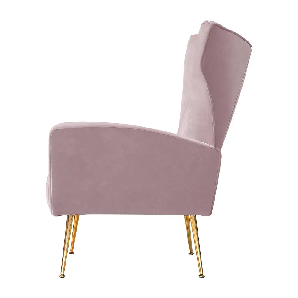 Artiss Armchair Pink Velvet Kate - Furniture > Living Room