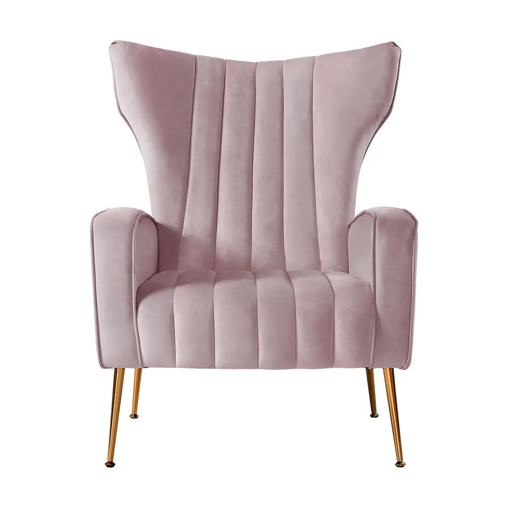 Artiss Armchair Pink Velvet Kate - Furniture > Living Room