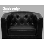Artiss Armchair Set with Ottoman Black Ava - Furniture > Living Room