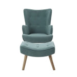 Artiss Armchair Set with Ottoman Blue Lansar - Furniture > Living Room
