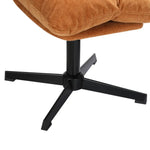 Artiss Armchair Set with Ottoman Linen Fabric Orange Yaro - Furniture > Bar Stools & Chairs