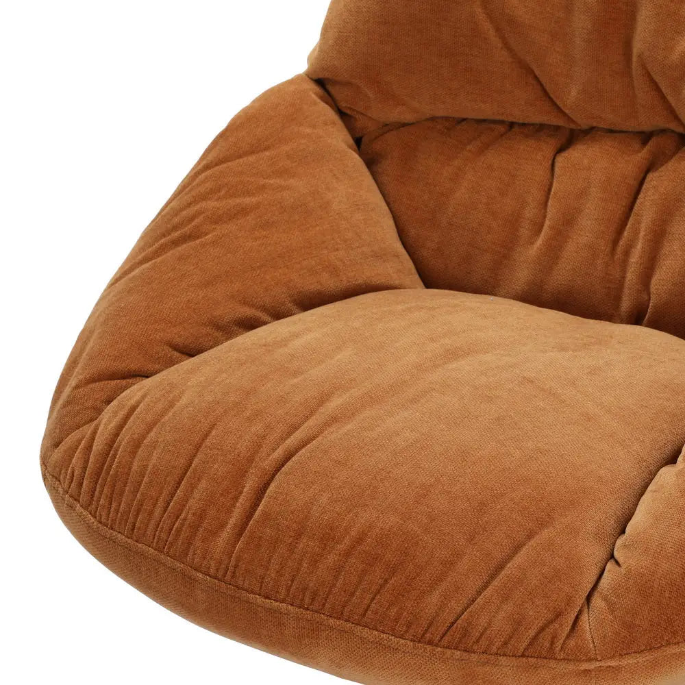 Artiss Armchair Set with Ottoman Linen Fabric Orange Yaro - Furniture > Bar Stools & Chairs