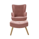 Artiss Armchair Set with Ottoman Pink Lansar - Furniture > Living Room