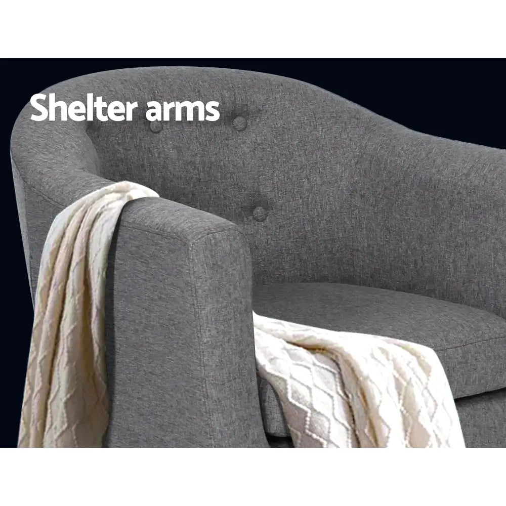 Artiss Armchair Tub Chair Grey Adora - Furniture > Living Room