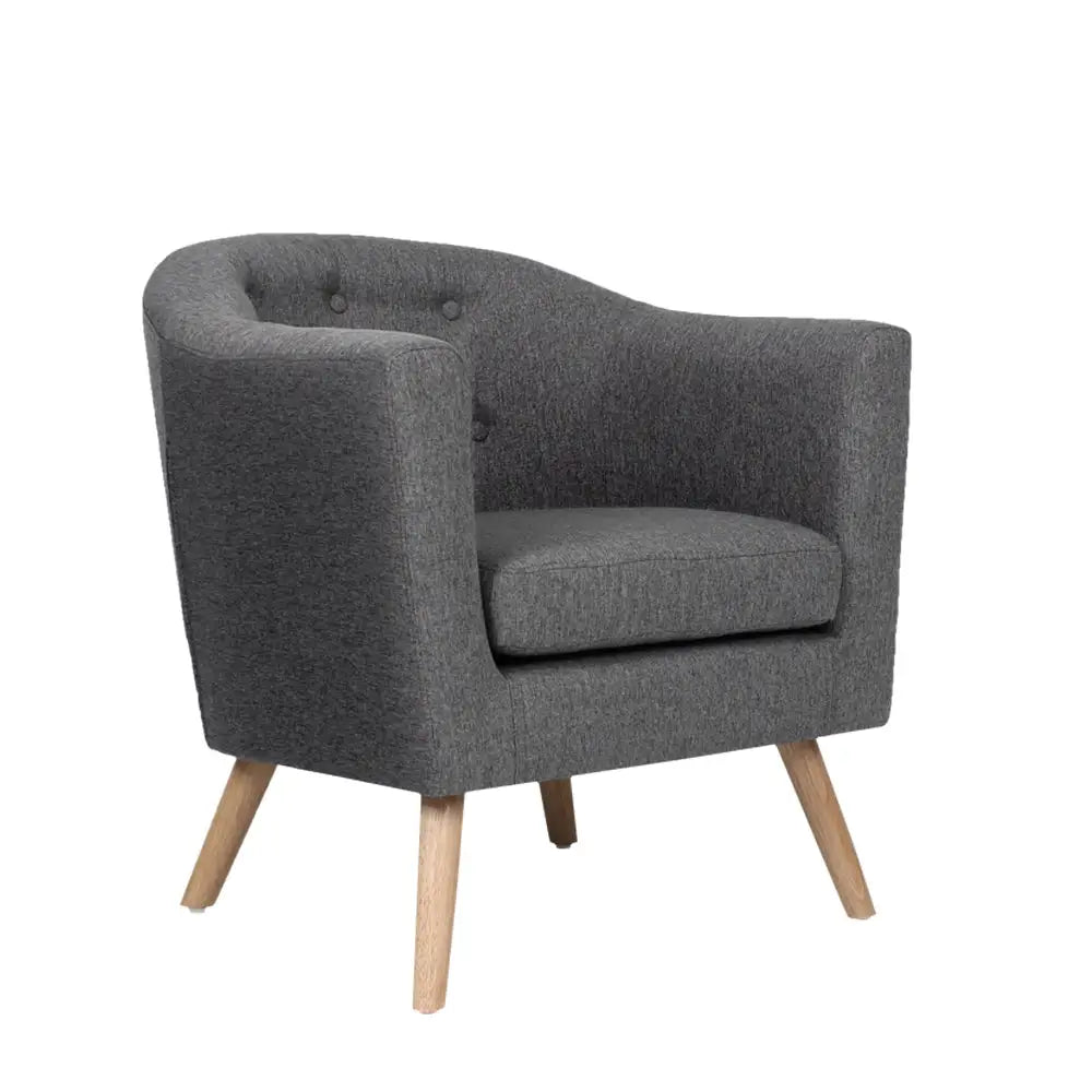 Artiss Armchair Tub Chair Grey Adora - Furniture > Living Room