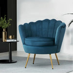 Artiss Armchair Velvet Blue Callista - Furniture > Bar Stools & Chairs > Arm Chairs & Recliners