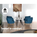 Artiss Armchair Velvet Blue Callista - Furniture > Bar Stools & Chairs > Arm Chairs & Recliners