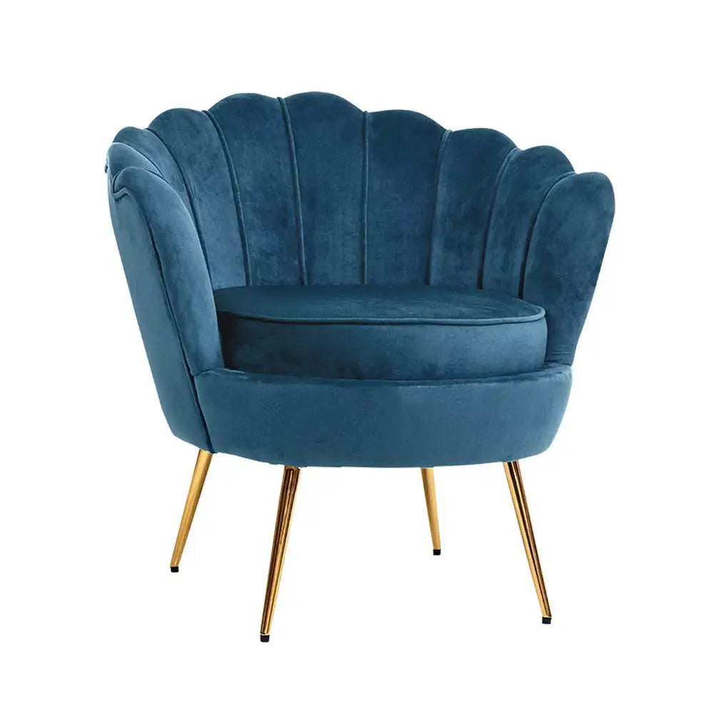 Artiss Armchair Velvet Blue Callista - Furniture > Bar Stools & Chairs > Arm Chairs & Recliners