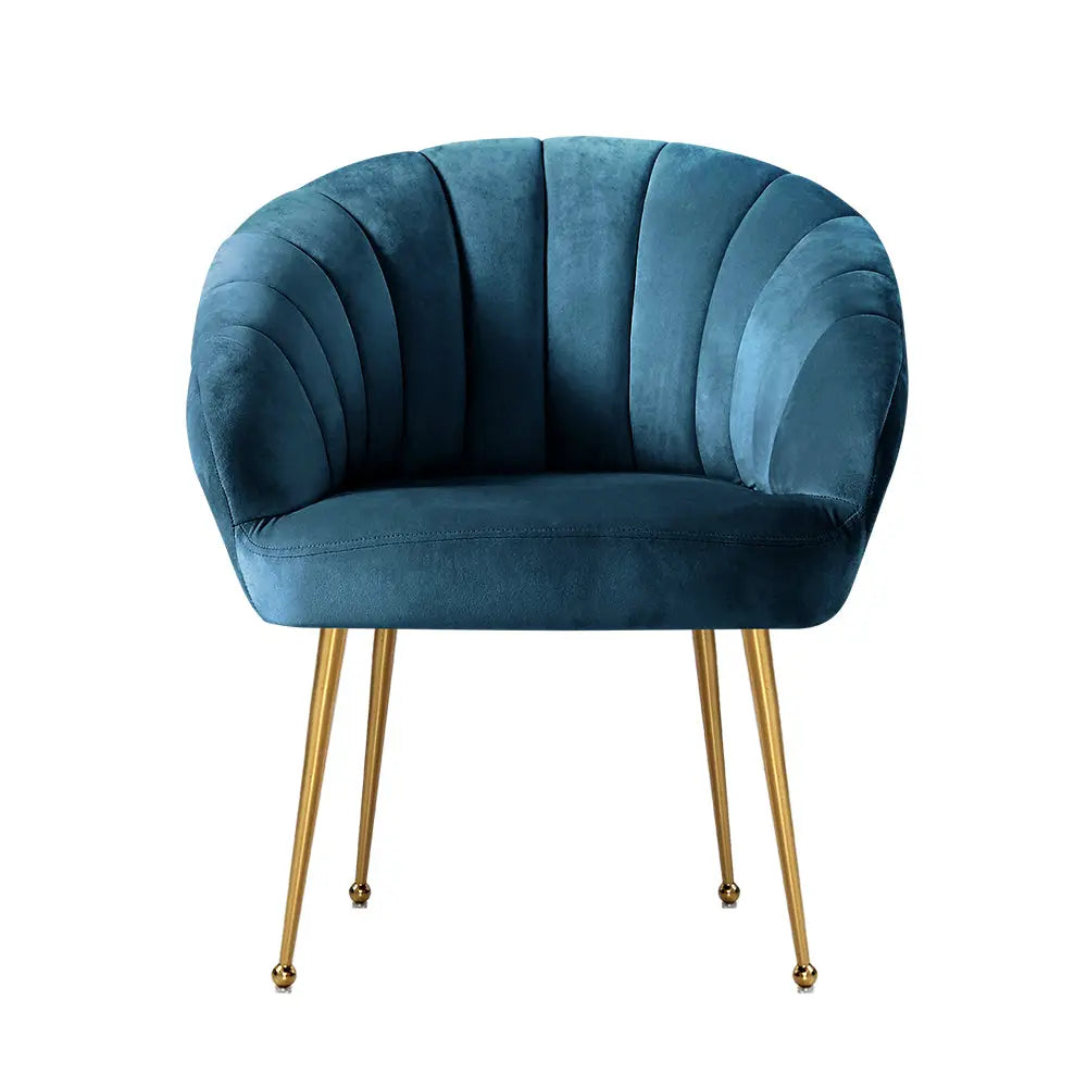 Artiss Armchair Velvet Blue Eloise - Furniture > Living Room