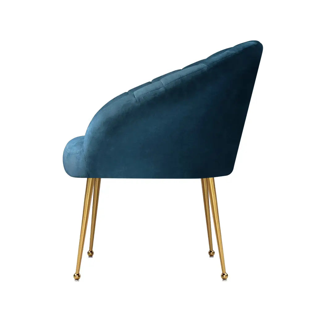 Artiss Armchair Velvet Blue Eloise - Furniture > Living Room