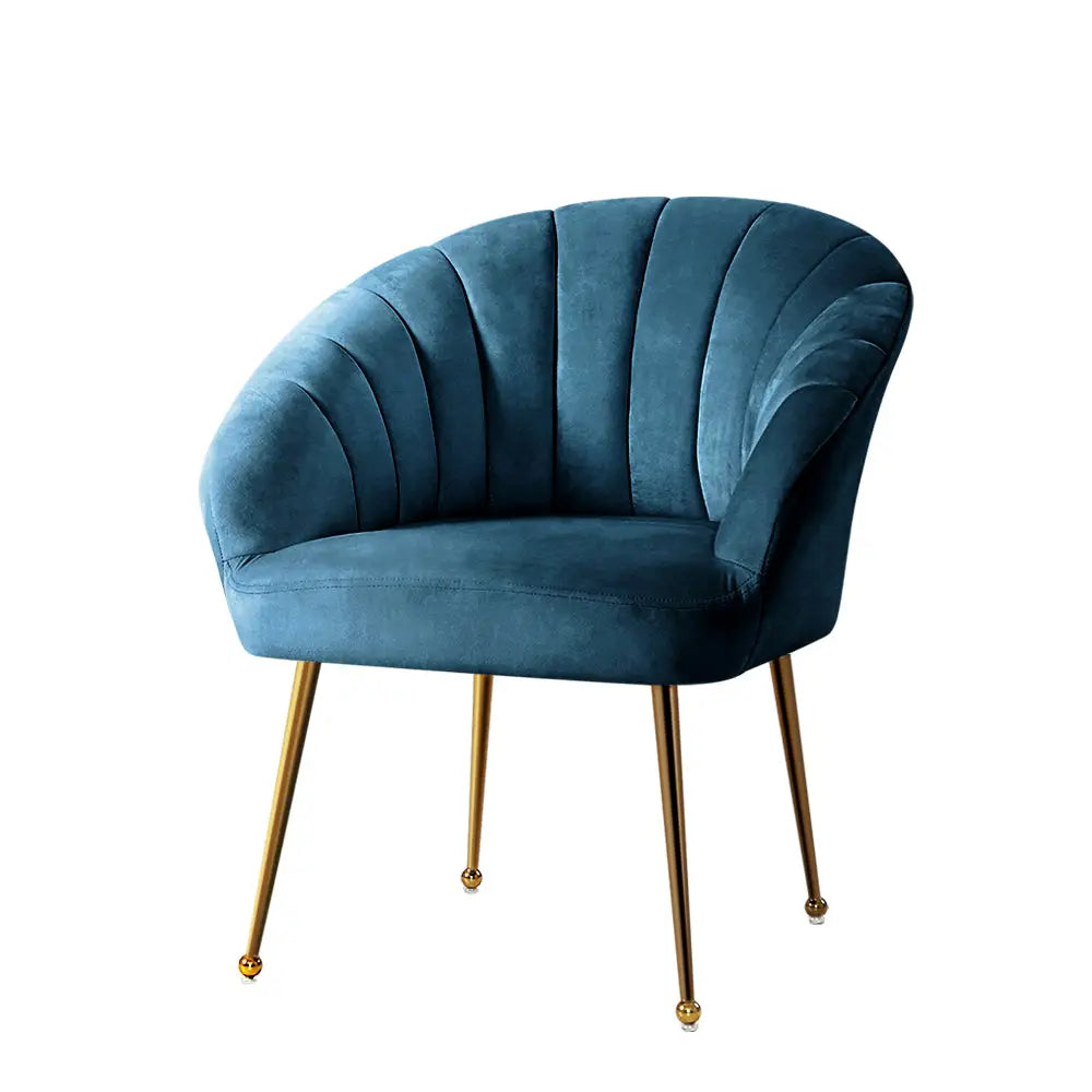 Artiss Armchair Velvet Blue Eloise - Furniture > Living Room